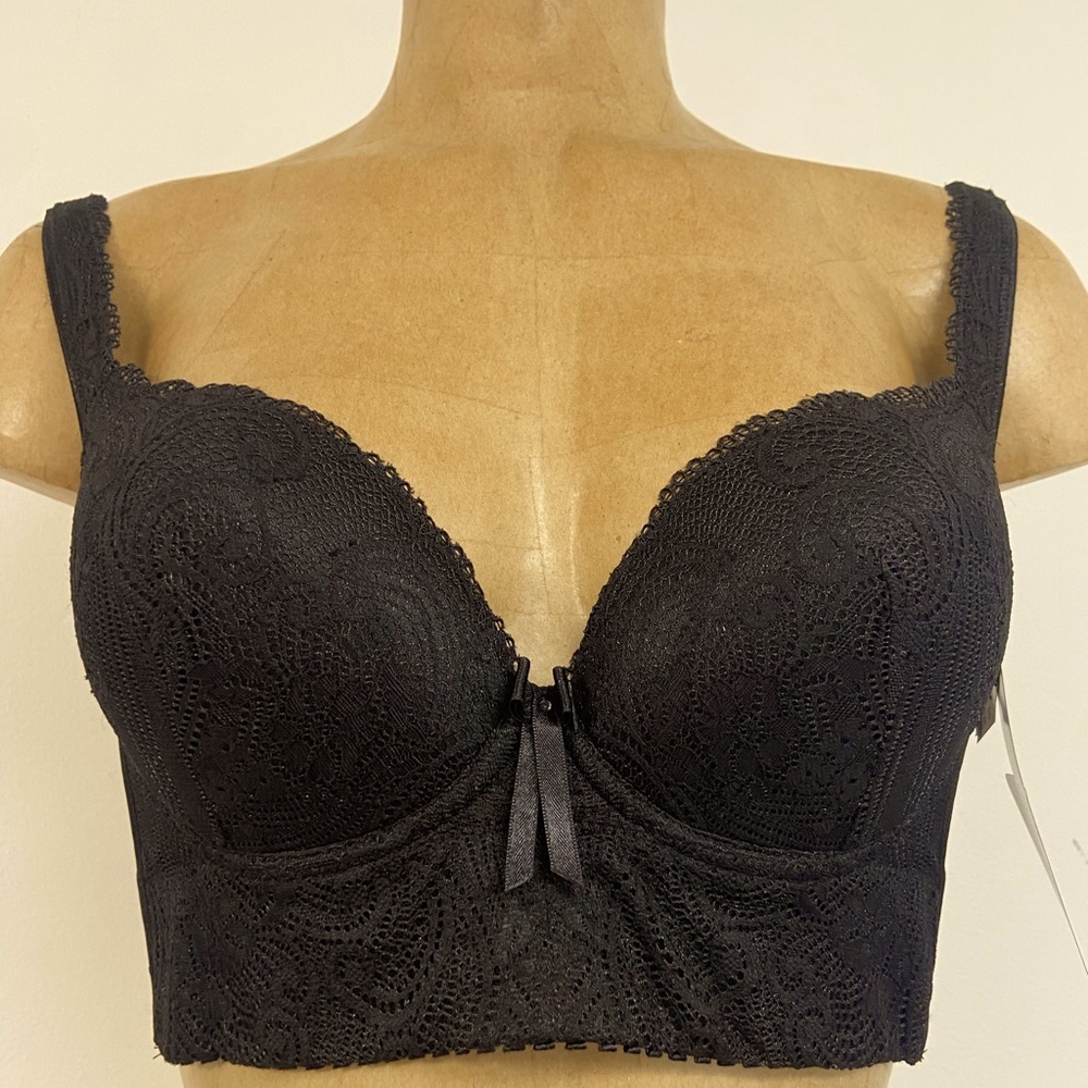 Women's Lace Bra Full Coverage Non Padded Underwired Unlined Everyday Co…